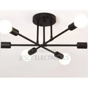 Black 6 Head Modern Chandelier
