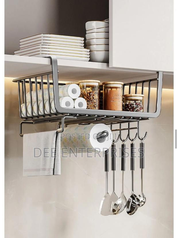 4 in 1 Metallic Under Shelf Rack With Hooks - thumbnail 3