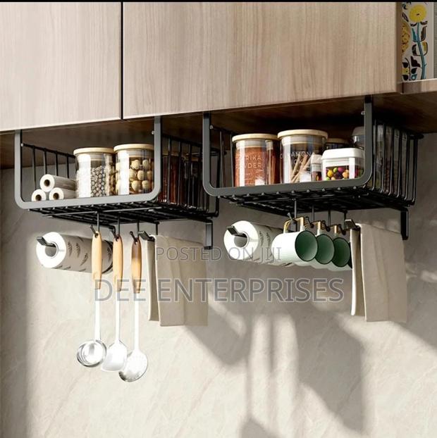 4 in 1 Metallic Under Shelf Rack With Hooks - thumbnail 4