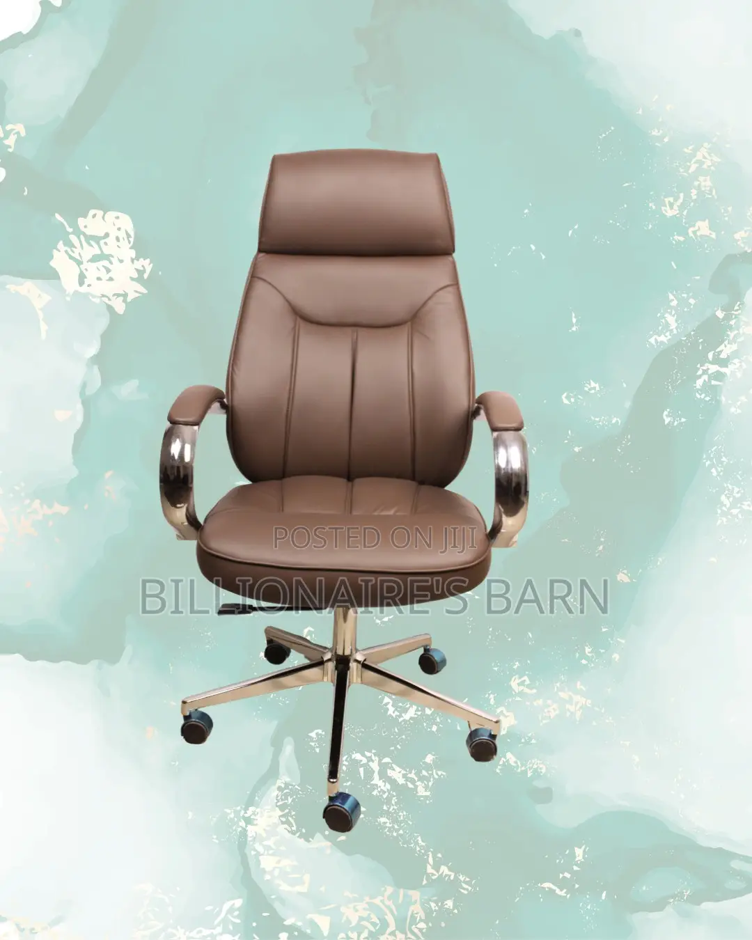 Brown Executive Leather Office Chair (Minimal) — Limited Stock