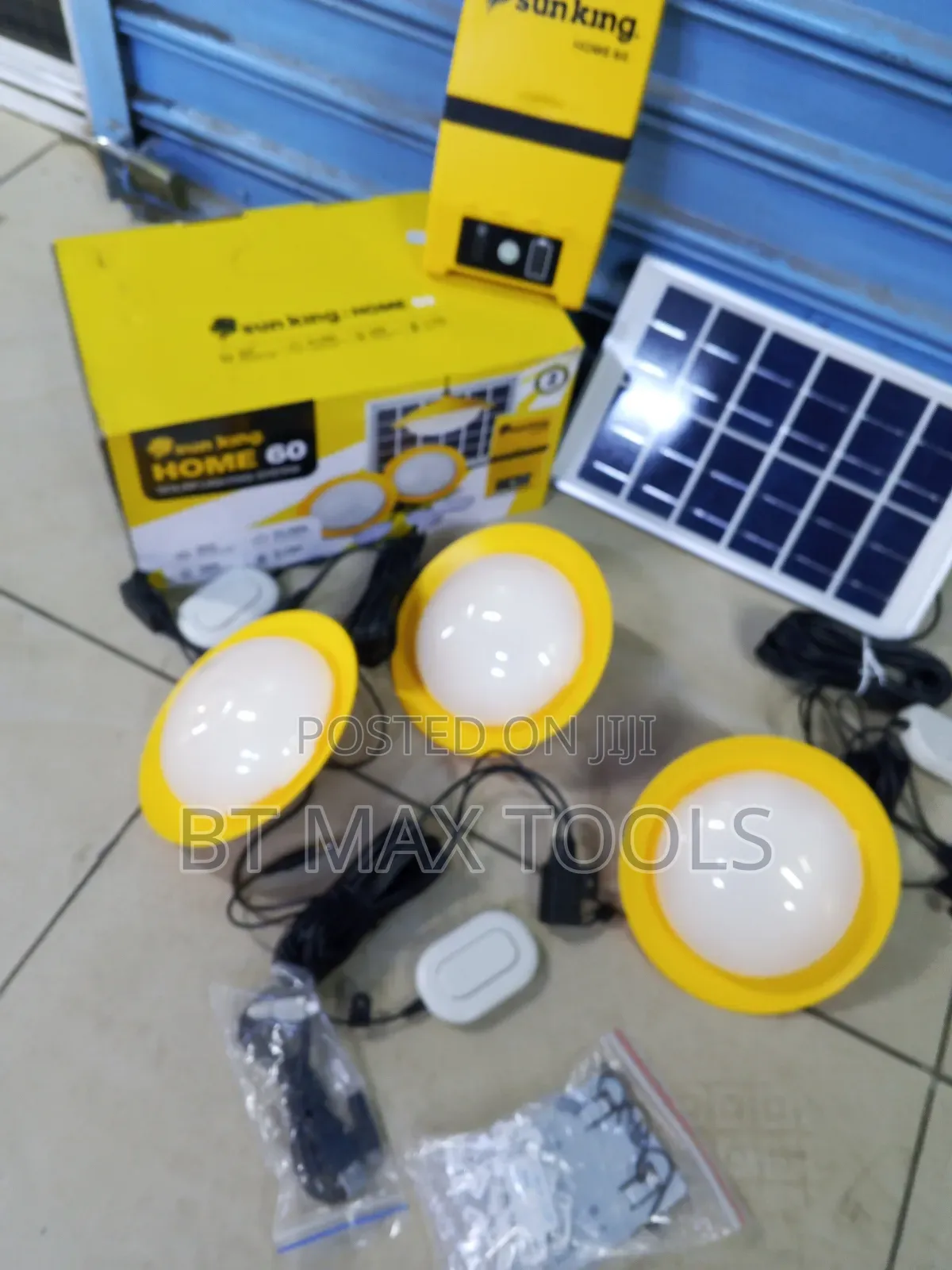 Sunking Home 60 Solar Lighting System Phone Charging With a Radio Kit