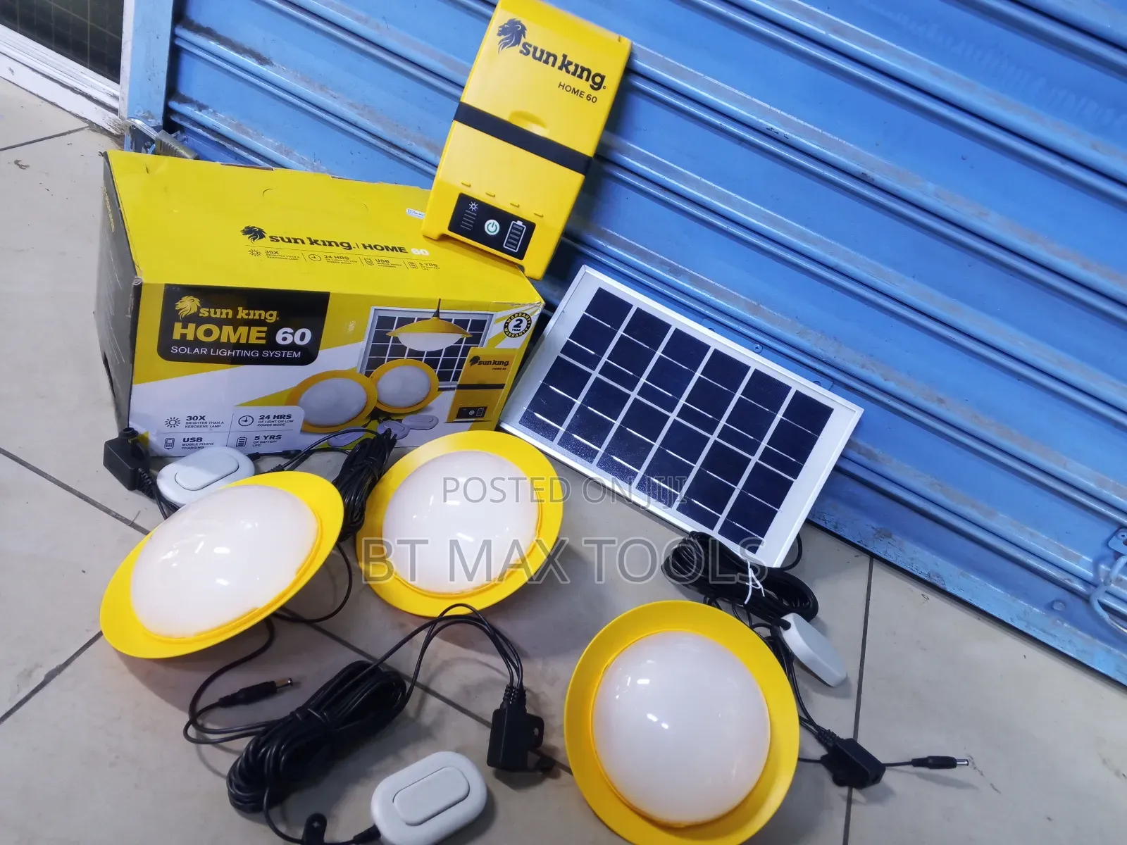Sunking Home 60 Solar Lighting System Phone Charging With a Radio Kit