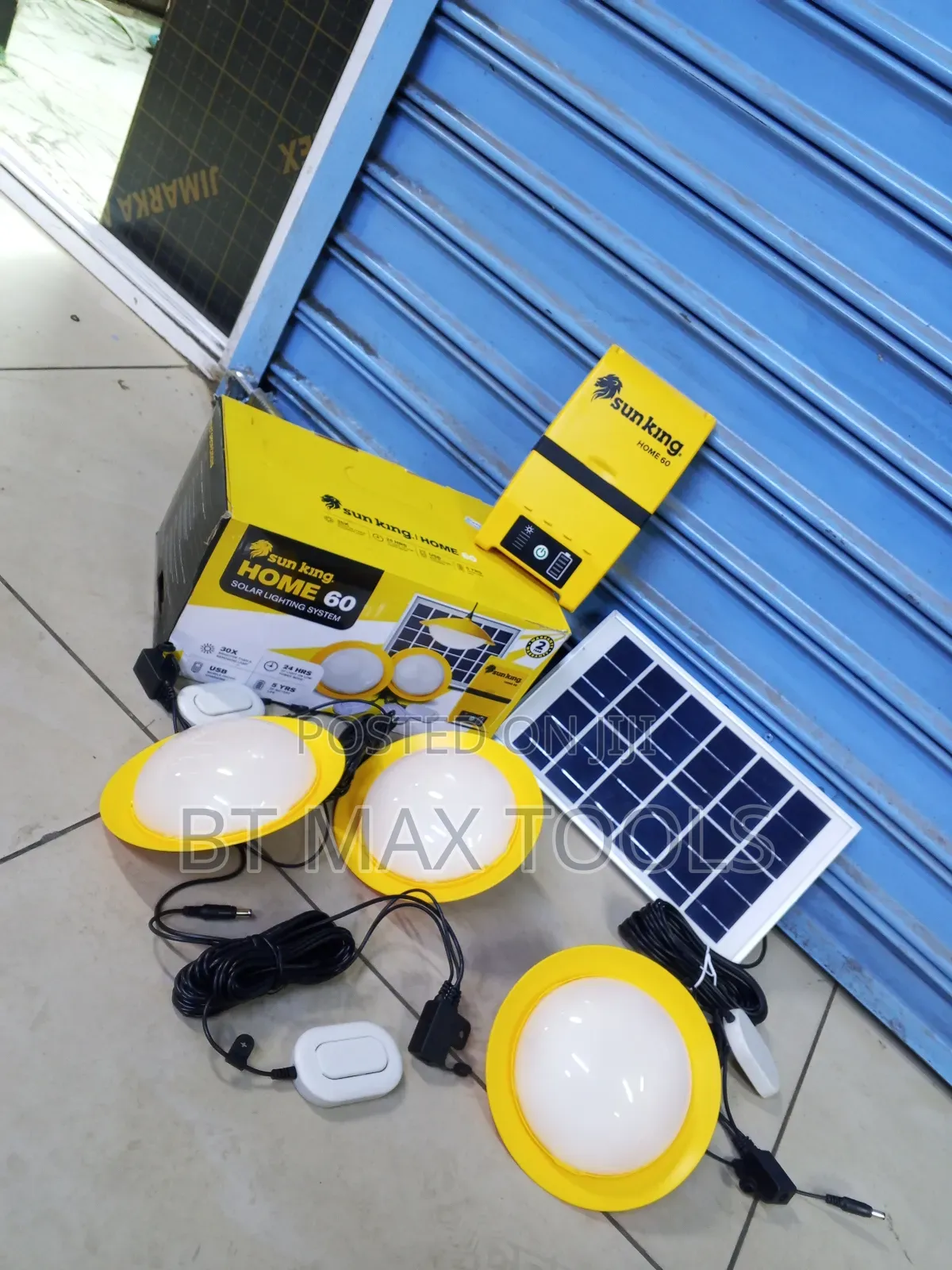 Sunking Home 60 Solar Lighting System Phone Charging With a Radio Kit