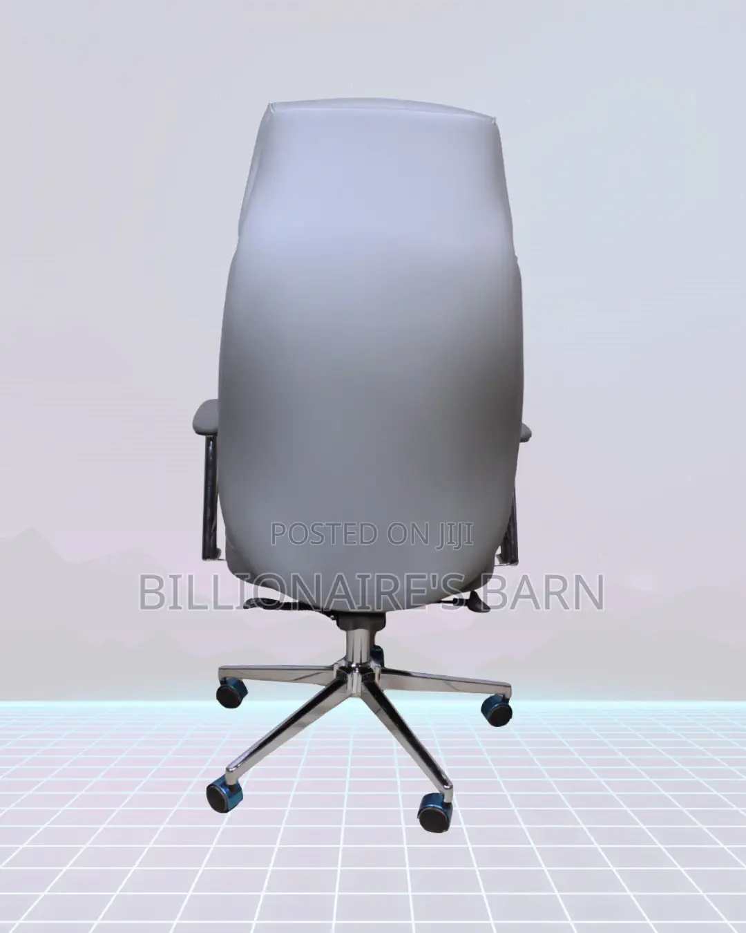 Grey Executive Leather Office Chair | Supportive Nylon Castors