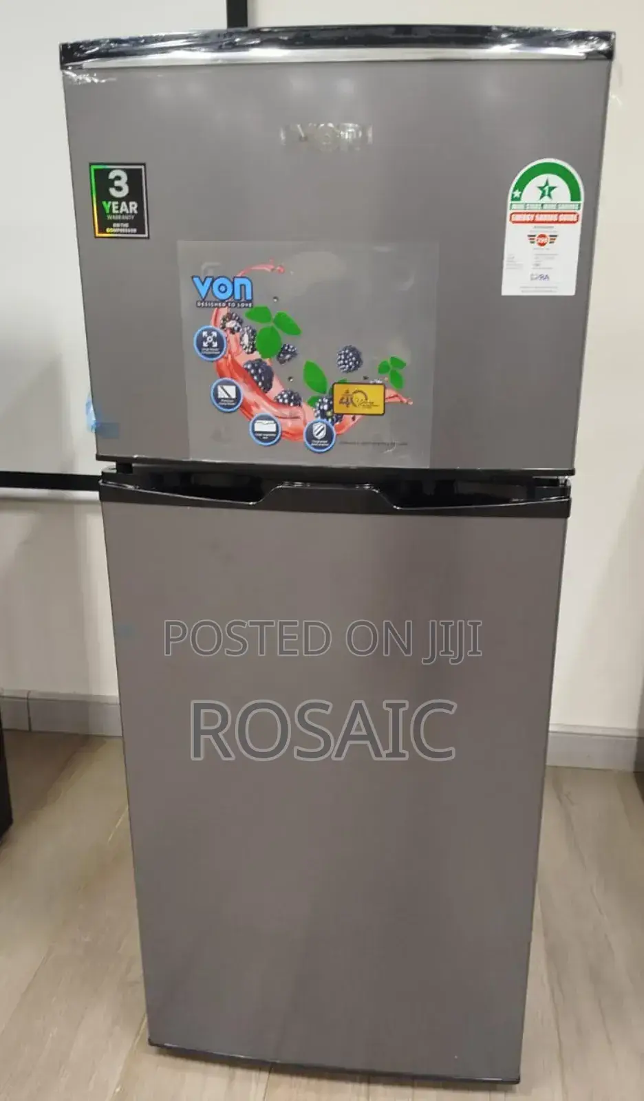 Von 175l Double Door Fridge