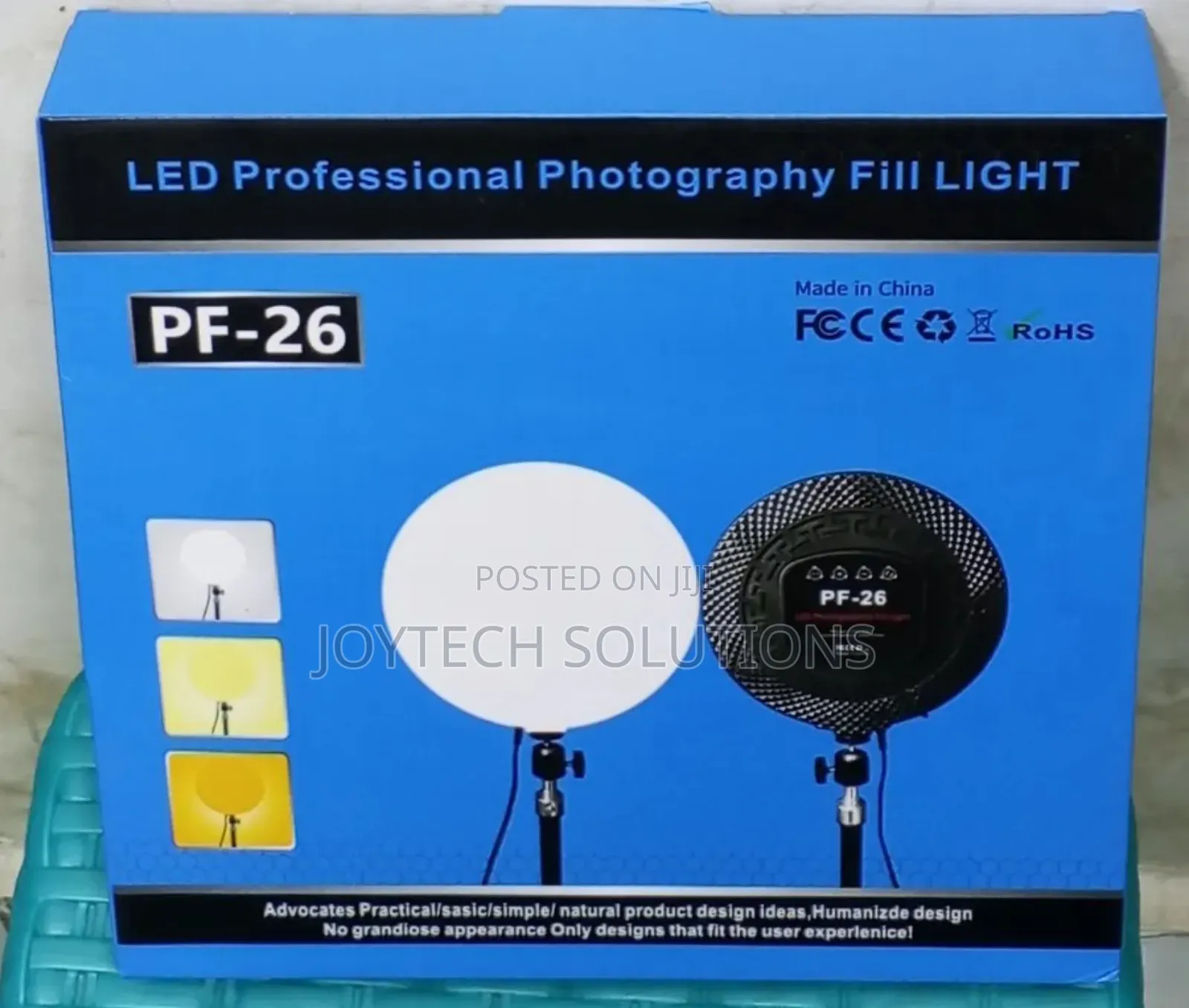 Dimmable Pf26 3 Colors Ring Light With 2.5m High Tripod