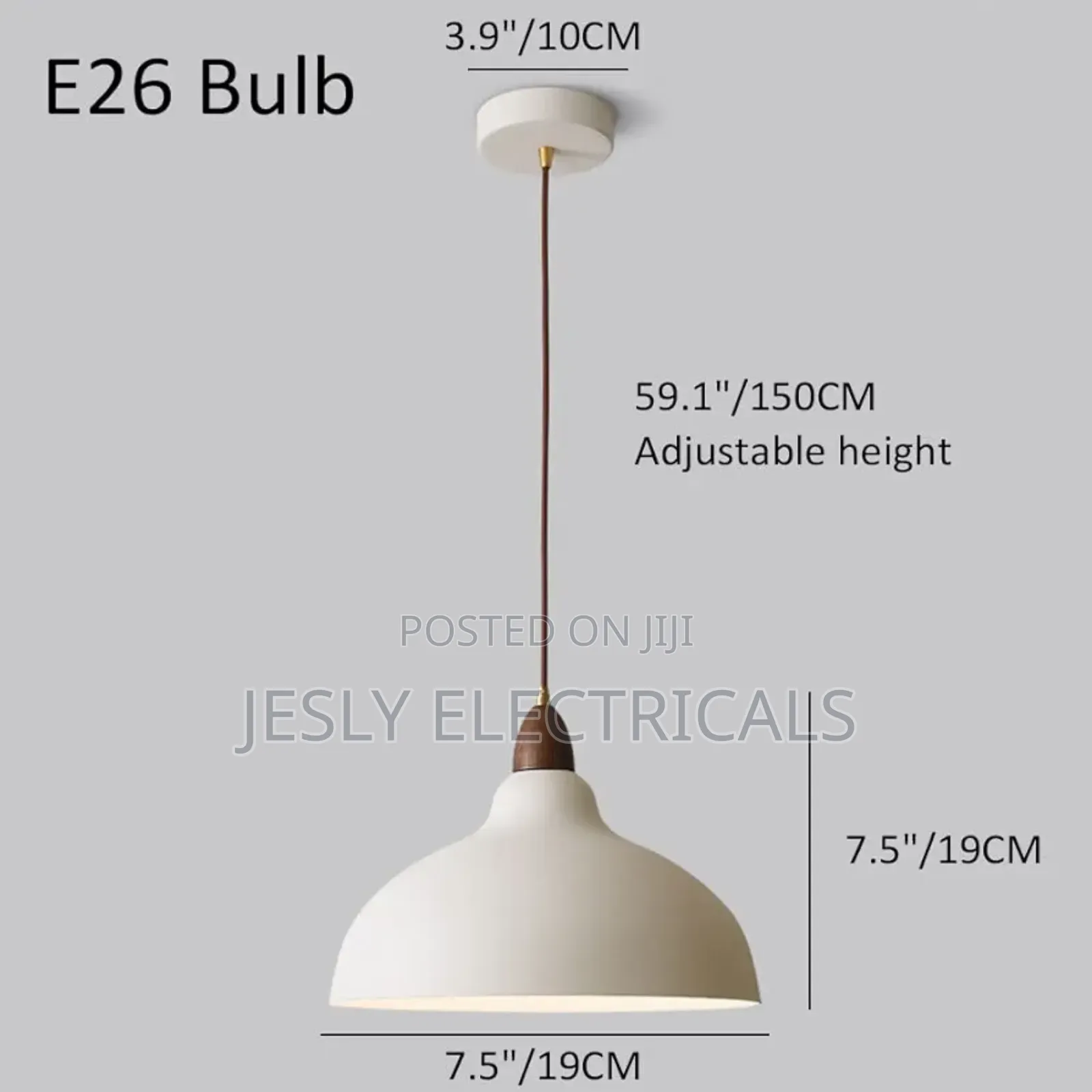 Sanbddlyy White Dome Metal Pendant Lamp