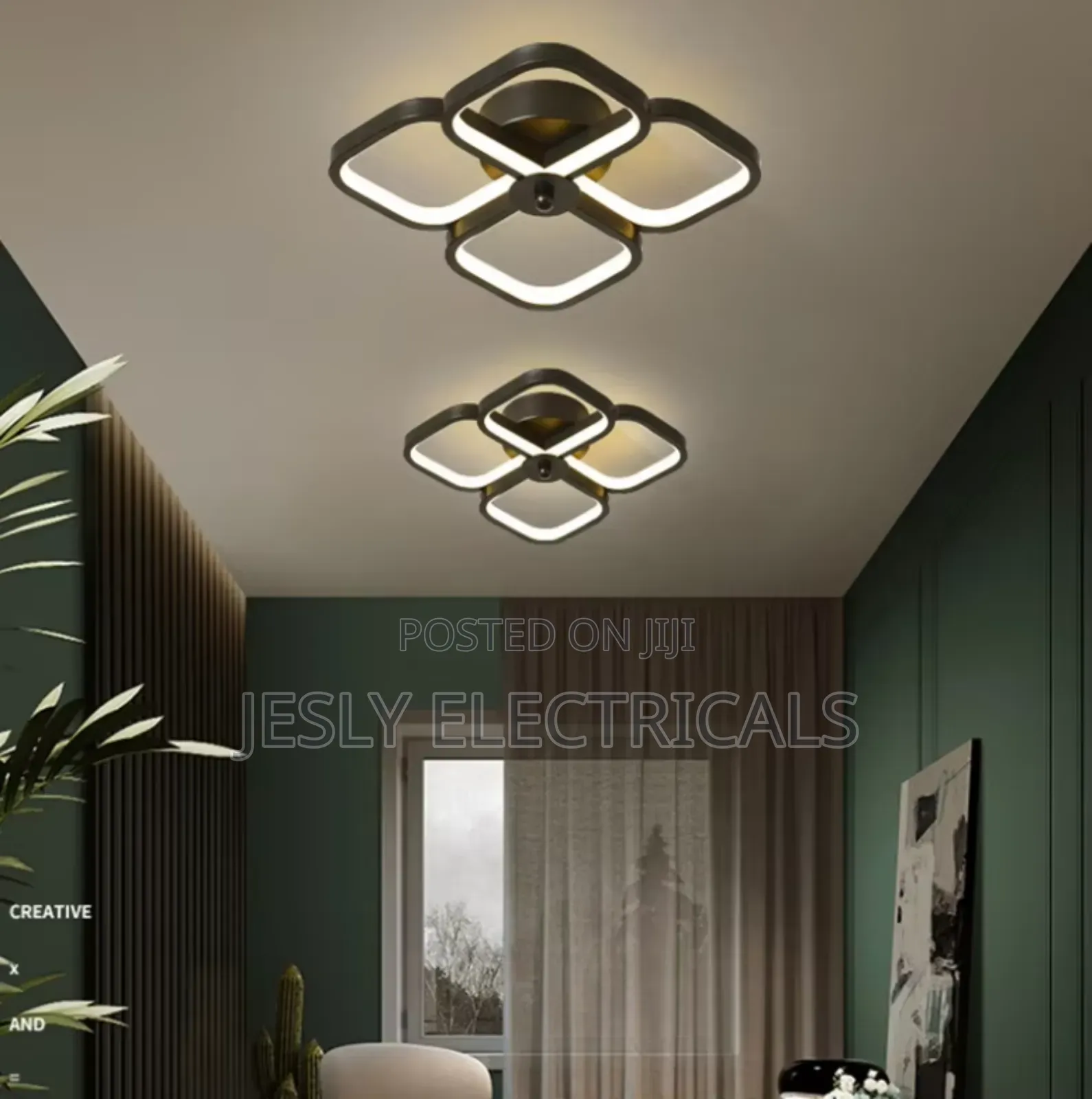 Modern Fancy Led Ceiling Lamp Square Nordic