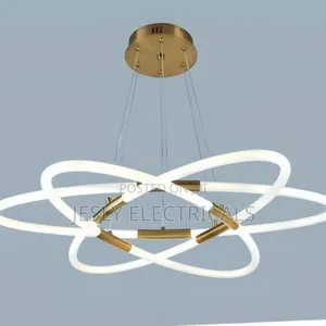 White Gold Chandelier, Modern Pendant