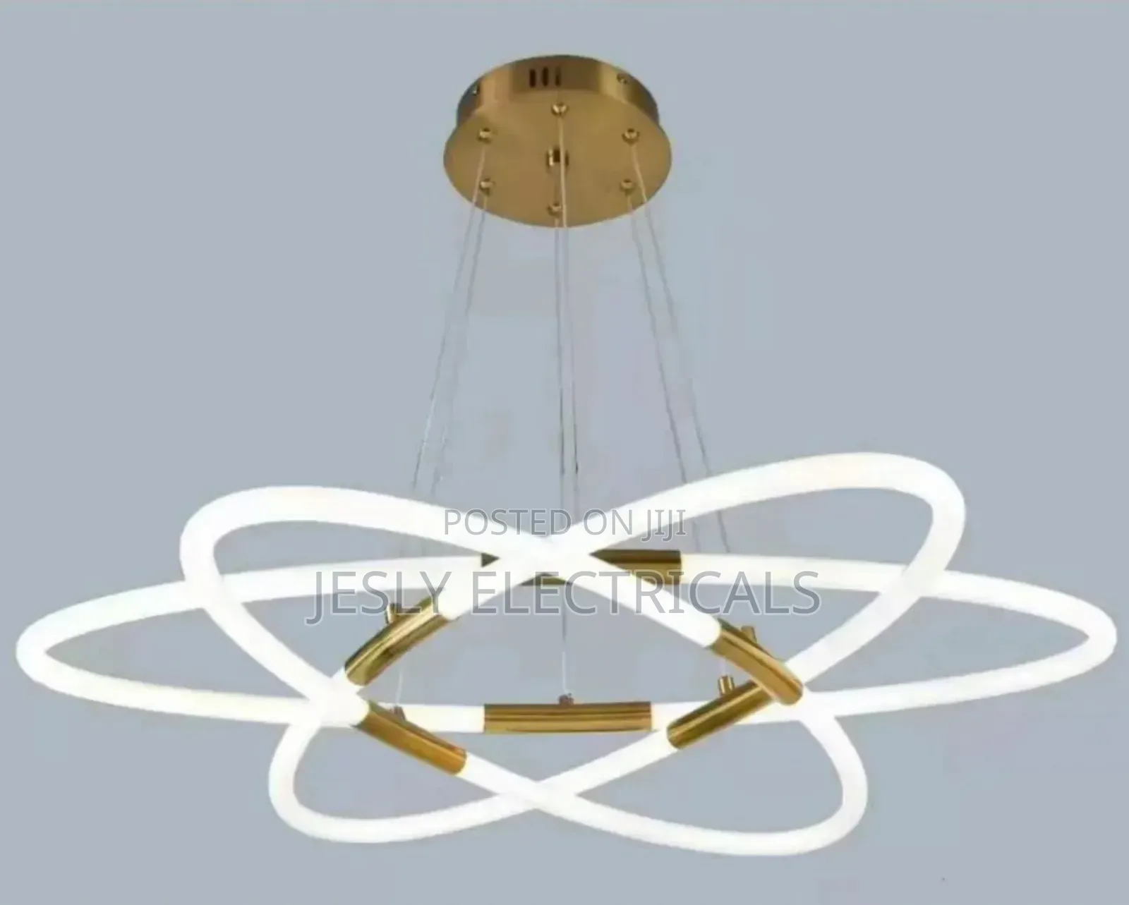 White Gold Chandelier, Modern Pendant