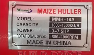 MMH-18a Milano Italia Maize Huller Without Motor