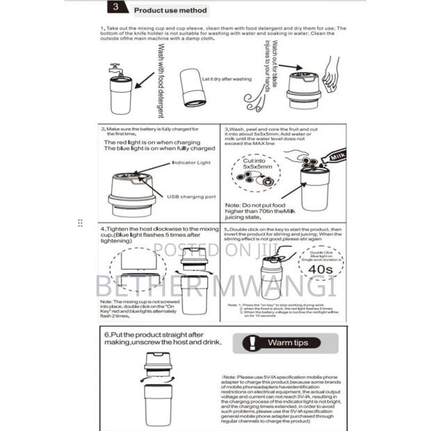 Smeg Wireless Mini Electric Portable Juicer Blender Thermos Flask Cup - thumbnail 6