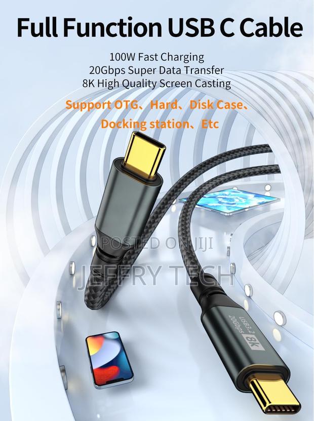Usb C to Usb C 3.2 Gen 2 Cable 20gbps Data Transfer- At 60hz Video 3mtr - thumbnail 2