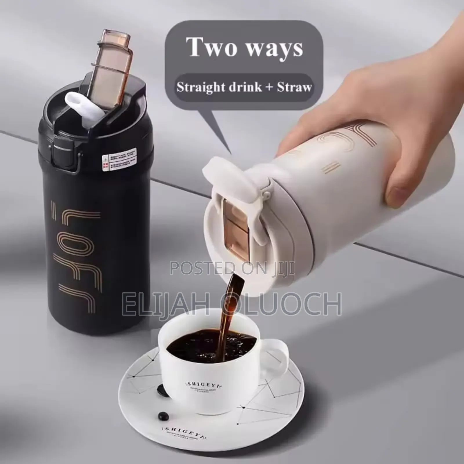 600ml (20 Oz) Loff Thermos Cup With Straw