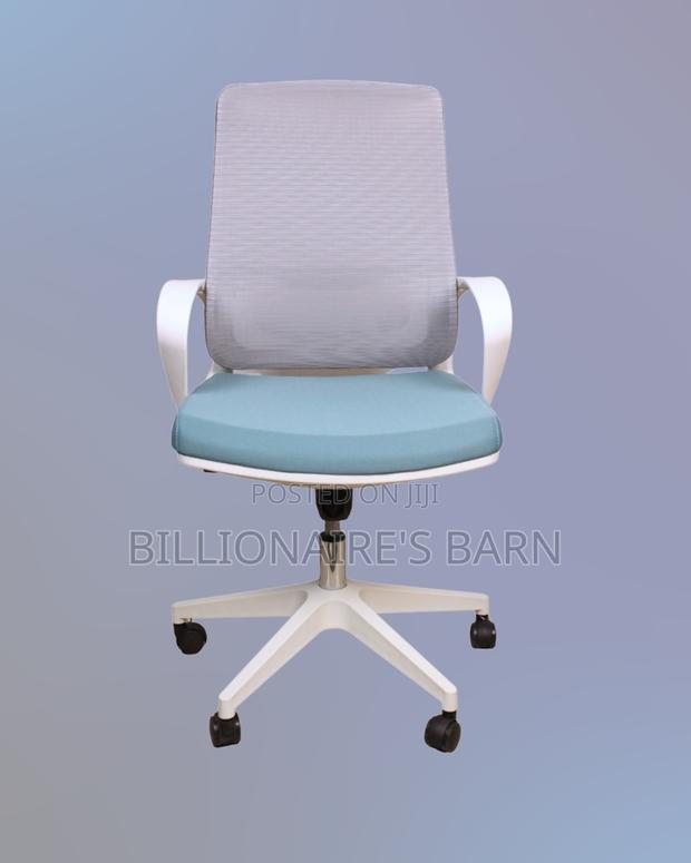 White Ergonomic Mesh Office Chair | Supportive Lumbar Support - thumbnail 3