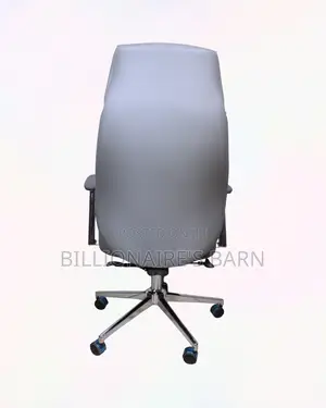 Grey Executive Leather Office Chair | Best-Seller Mesh Backrest