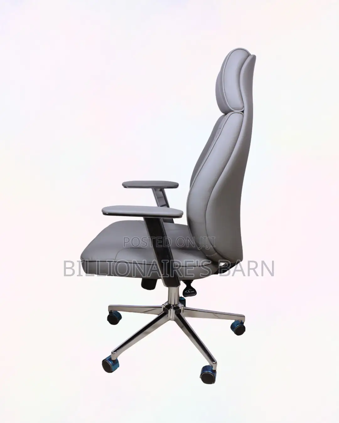 Grey Executive Leather Office Chair | Best-Seller Mesh Backrest