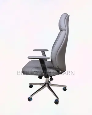 Grey Executive Leather Office Chair | Best-Seller Mesh Backrest