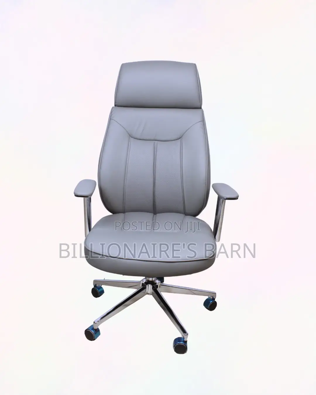 Grey Executive Leather Office Chair | Best-Seller Mesh Backrest