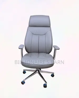 Grey Executive Leather Office Chair | Best-Seller Mesh Backrest