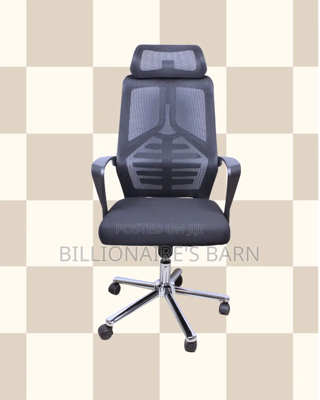 High Back Mesh Office Chair | Supportive Padded Armrests