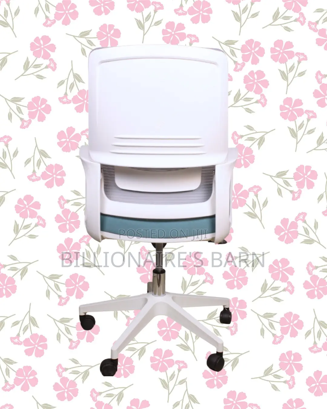 Quiet-Roll White Ergonomic Mesh Office Chair — Smooth-Rolling Mobility