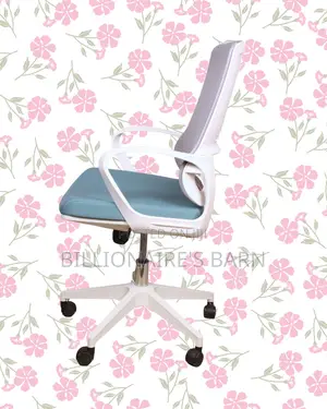 Quiet-Roll White Ergonomic Mesh Office Chair — Smooth-Rolling Mobility