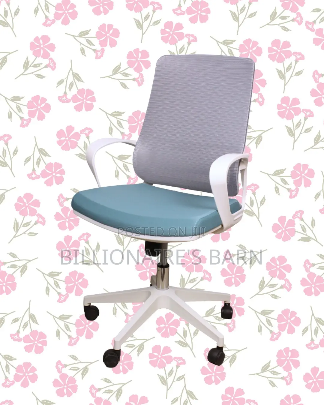 Quiet-Roll White Ergonomic Mesh Office Chair — Smooth-Rolling Mobility
