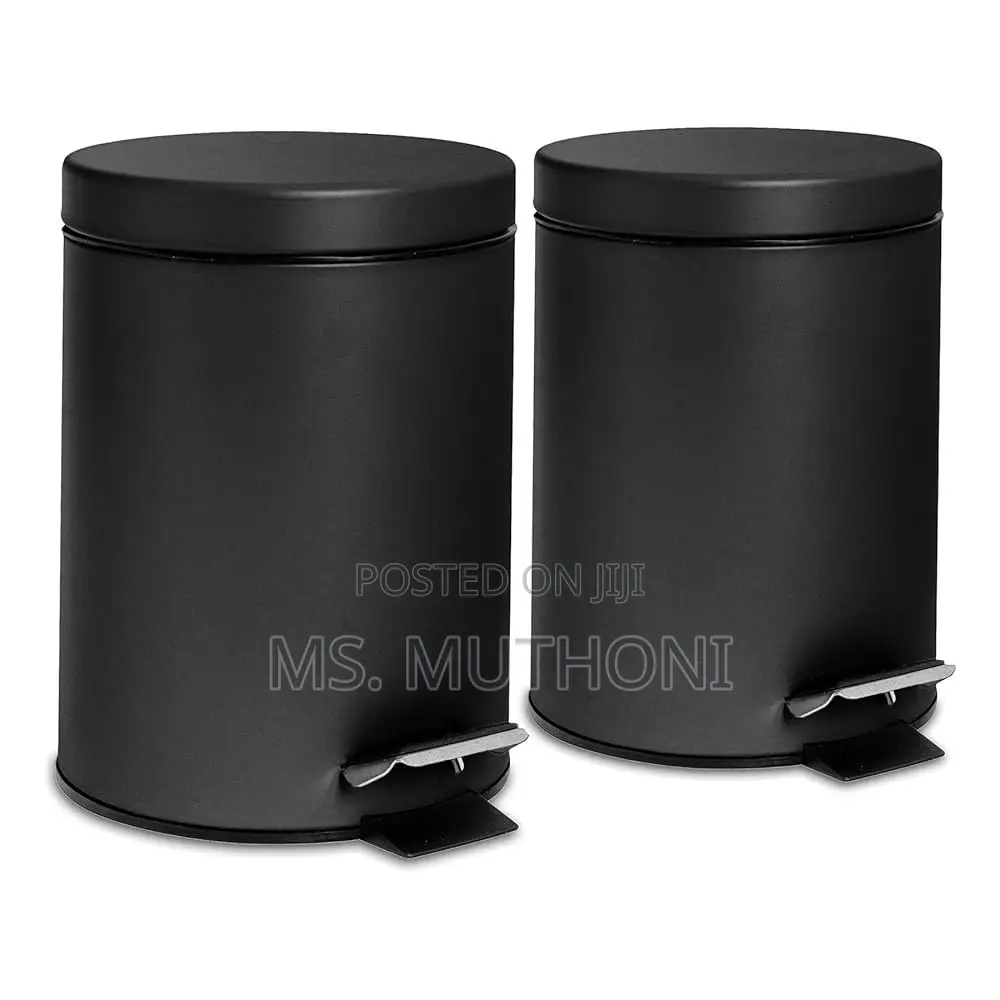 *8.5 Litres Black Metallic Pedal Dustbin With Inner Removable Bucket