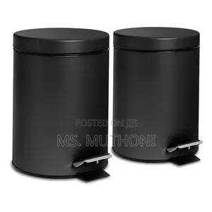 *8.5 Litres Black Metallic Pedal Dustbin With Inner Removable Bucket