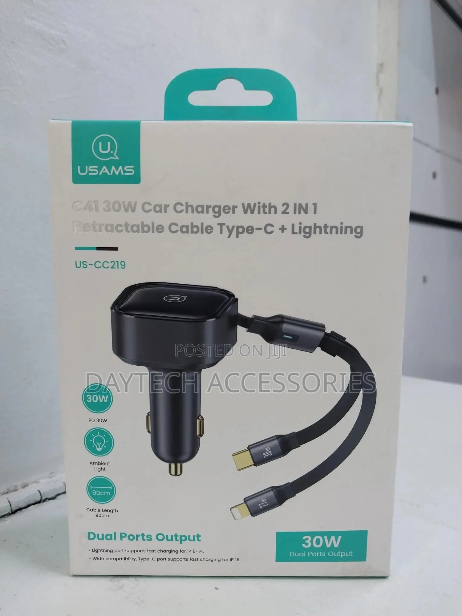 Usams Car Charger Us-Cc219 (Type-C + Lightning)