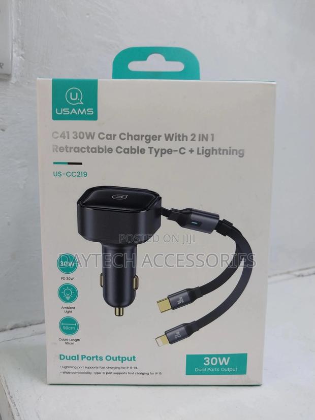 Usams Car Charger Us-Cc219 (Type-C + Lightning)