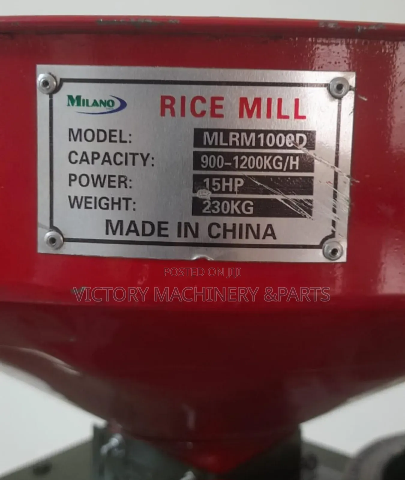 Milano Italia Rice Miller Machine Capacity 900 To1200 KGS No Motor