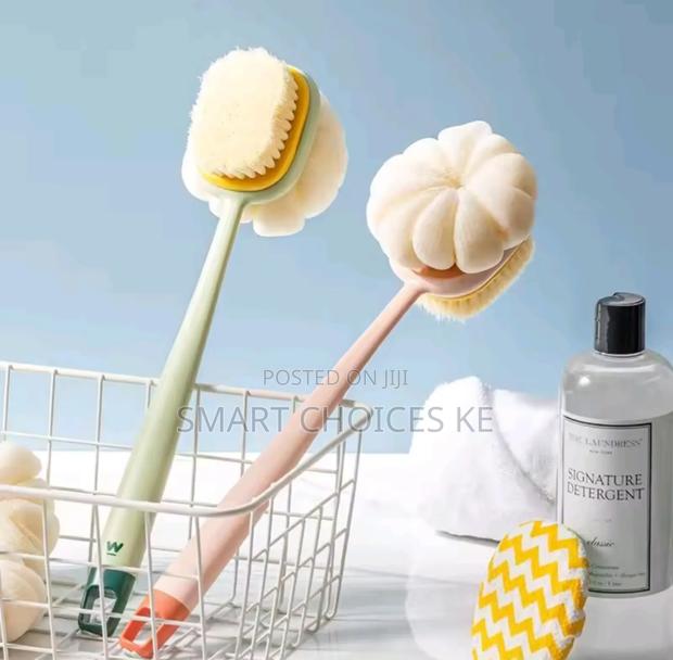 Double Sided Bath Scrubber Brush With Handle