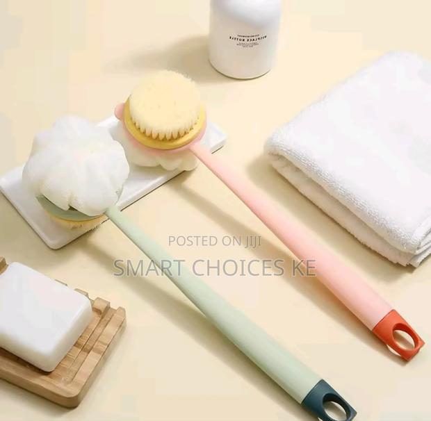 Double Sided Bath Scrubber Brush With Handle - thumbnail 2