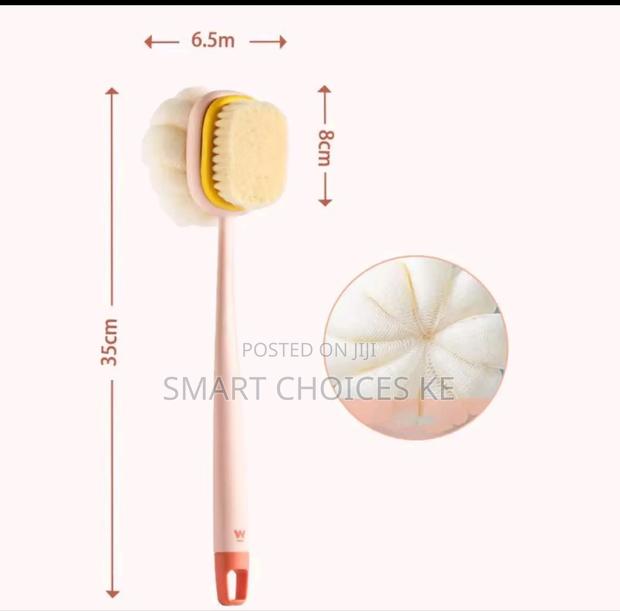 Double Sided Bath Scrubber Brush With Handle - thumbnail 3