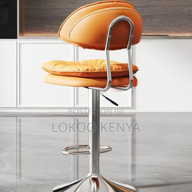 Barstool: Simple Height Adjustable Rawhide Bar Stools - thumbnail 5