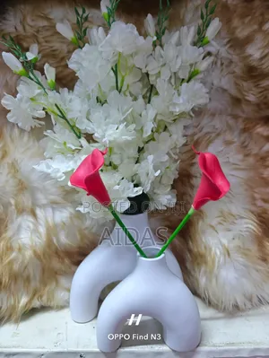 Artificial Flower With Vase – Home Office Decoration