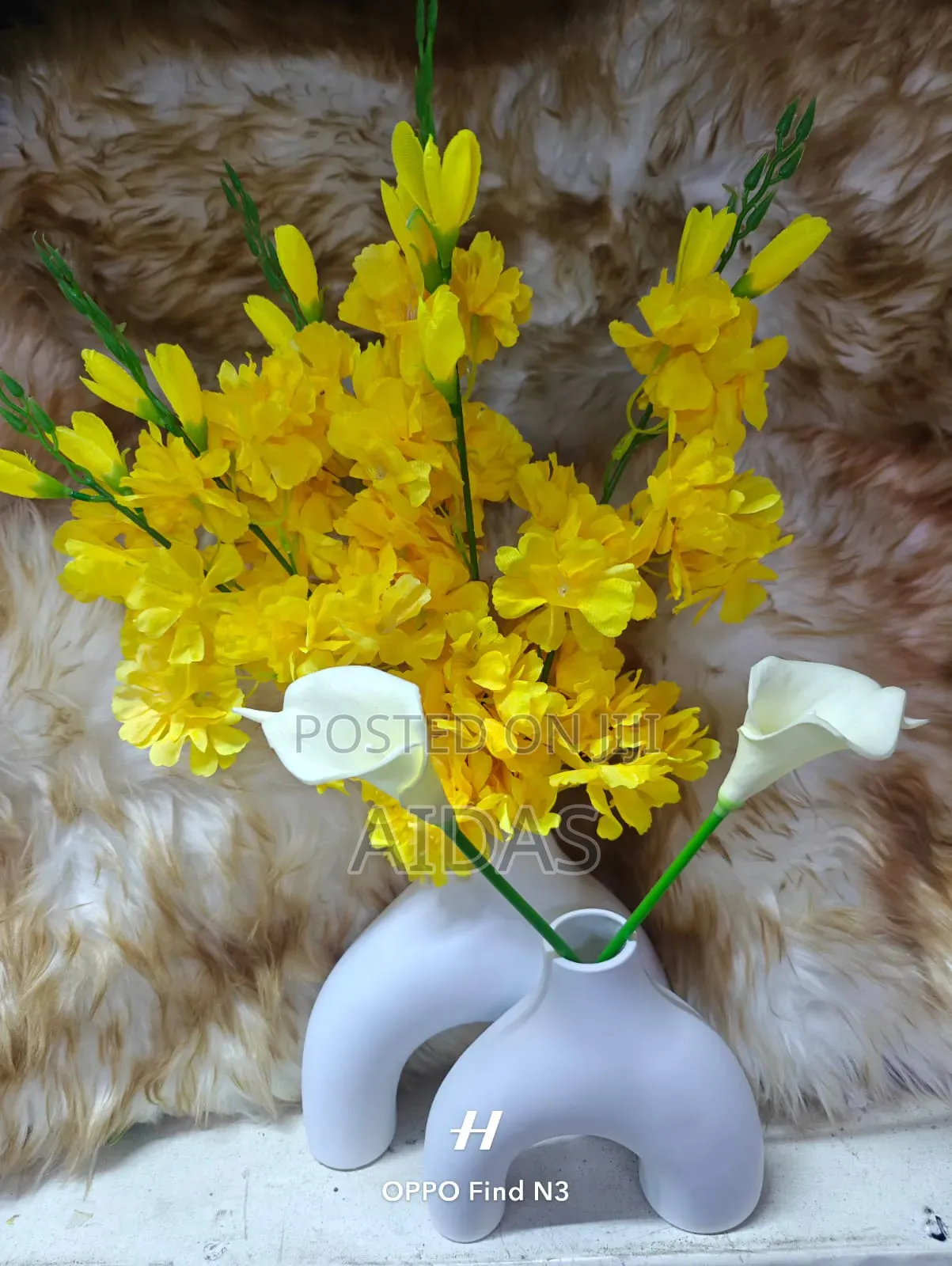 Artificial Flower With Vase – Home Office Decoration
