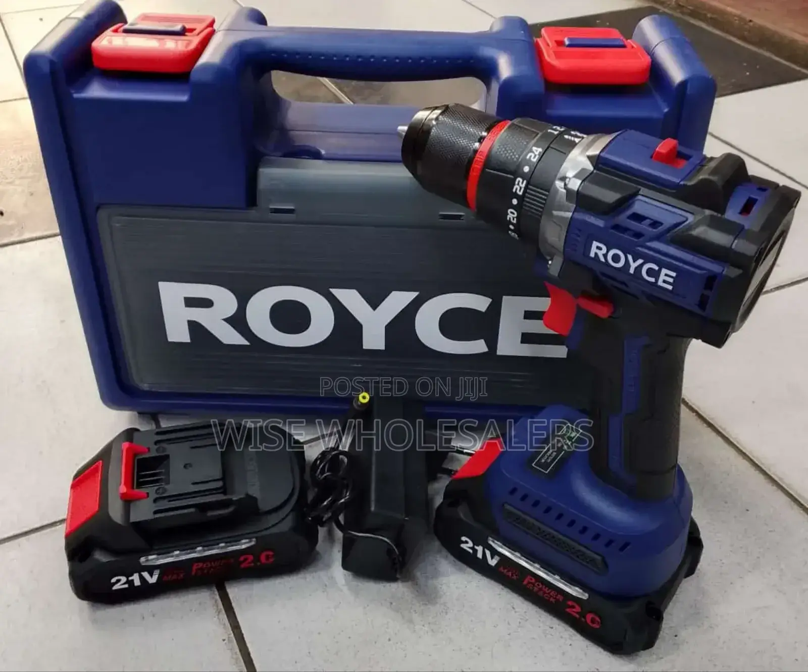 Royce Cordless Drill 
21 Volts 
2 Batteries And Charger 
Brushless