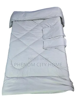 Grey and White Binded Duvet Set