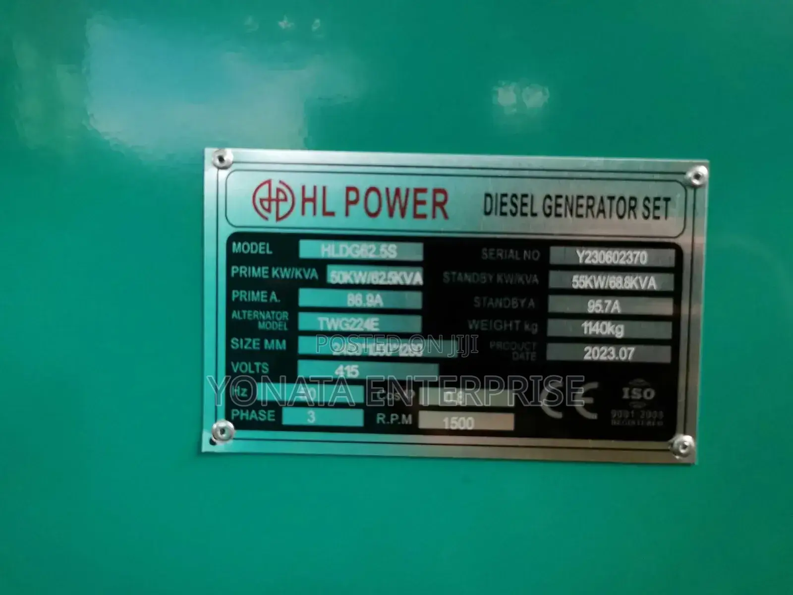 62.5kva Hl Power Generator