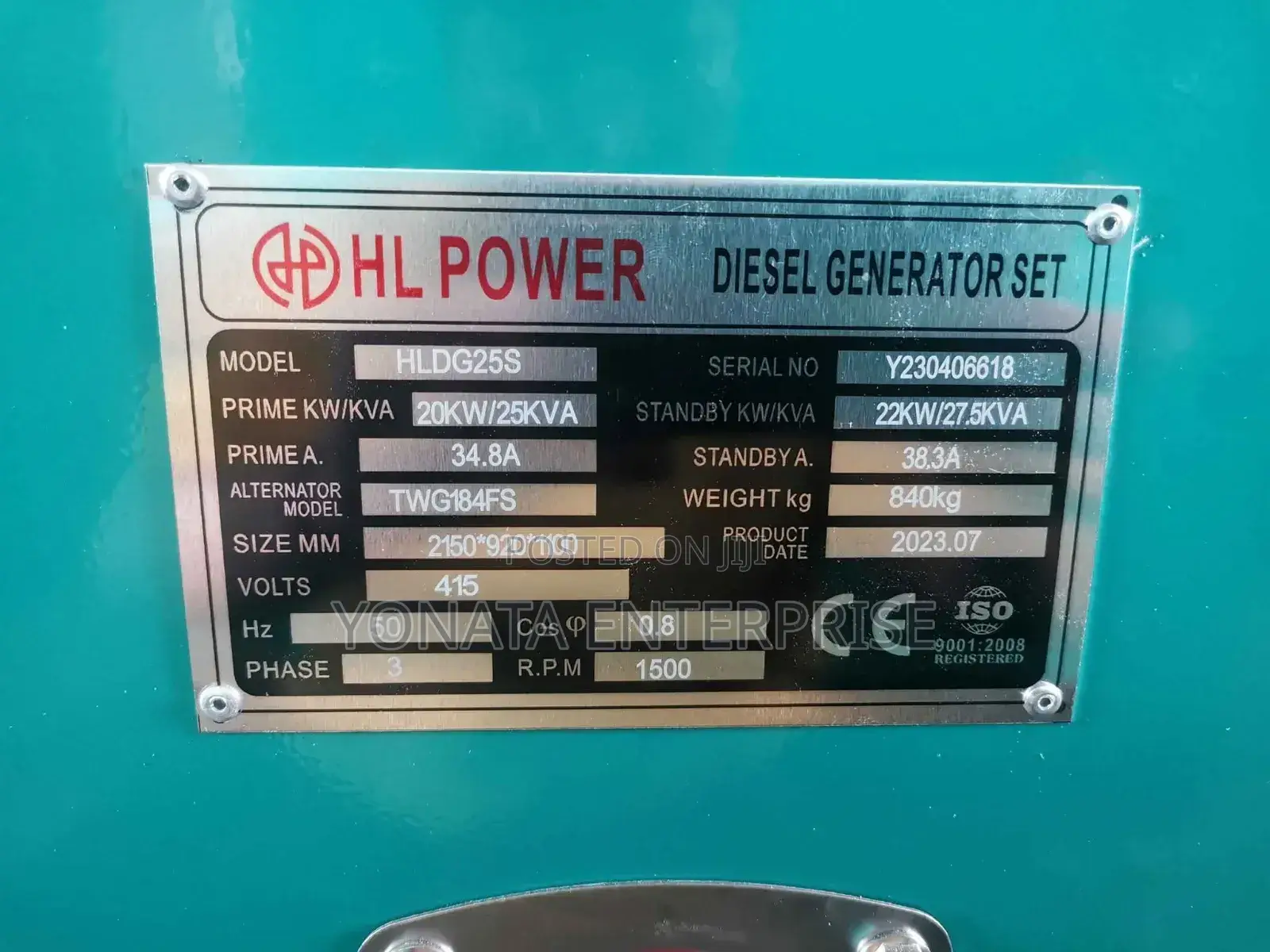Diesel Generator 25kva Hl Power