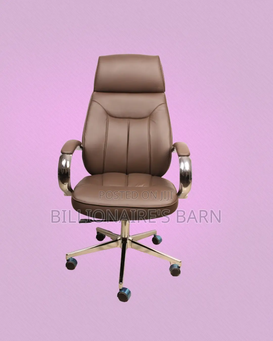 Minimal Brown Executive Leather Office Chair — Great for Study or Work