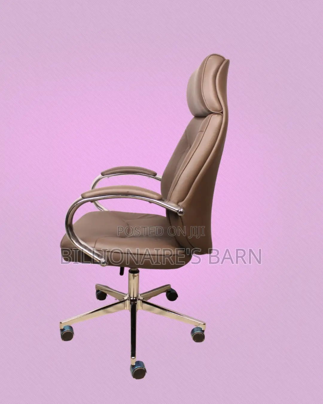 Minimal Brown Executive Leather Office Chair — Great for Study or Work
