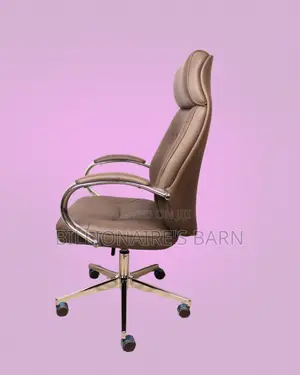 Minimal Brown Executive Leather Office Chair — Great for Study or Work