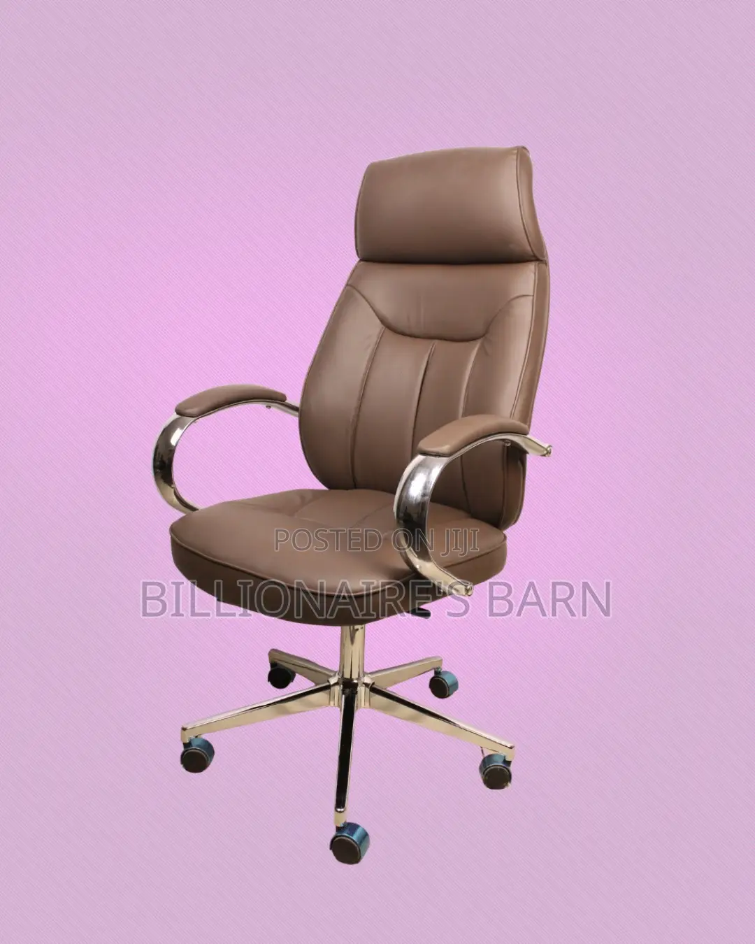 Minimal Brown Executive Leather Office Chair — Great for Study or Work
