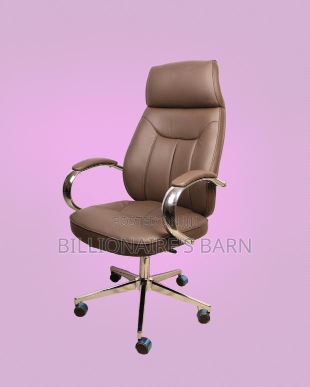 Minimal Brown Executive Leather Office Chair — Great for Study or Work - thumbnail 4
