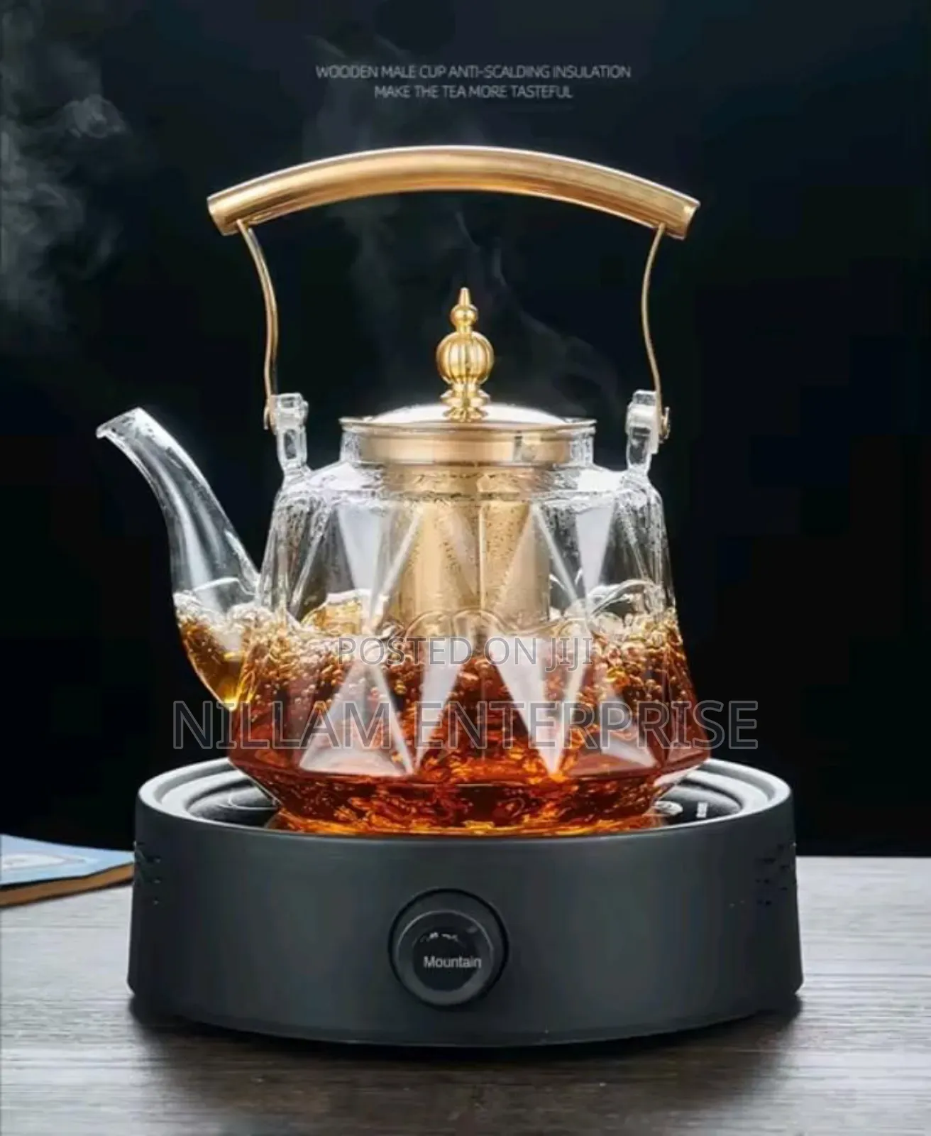 Heat Resistant Glass Teapot With Strainer Infuser 1.2ltr