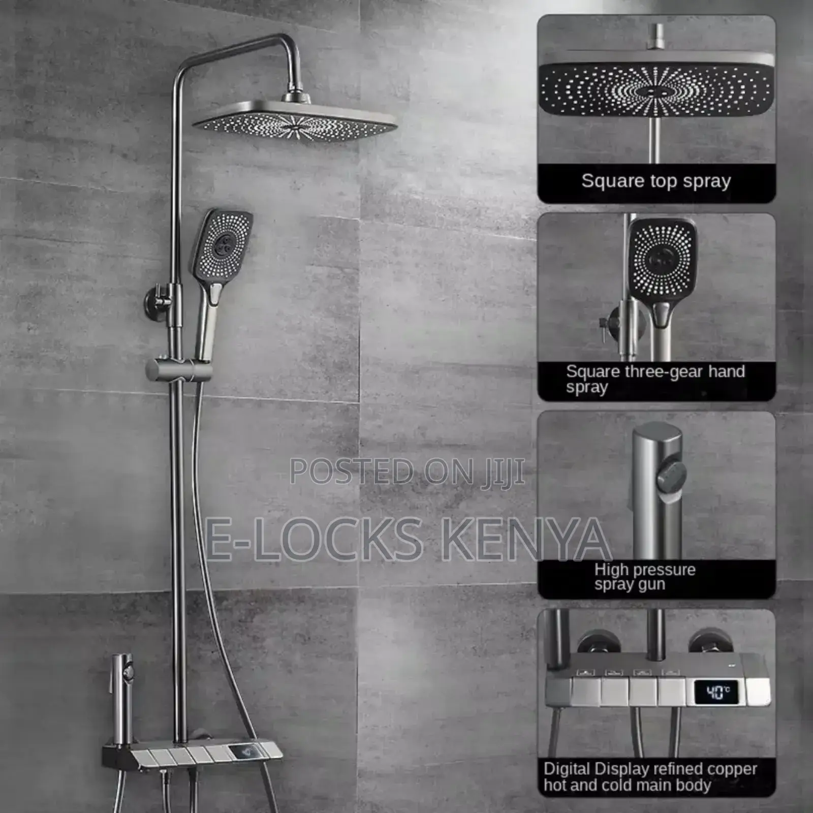 Digital Display Thermostatic Shower System